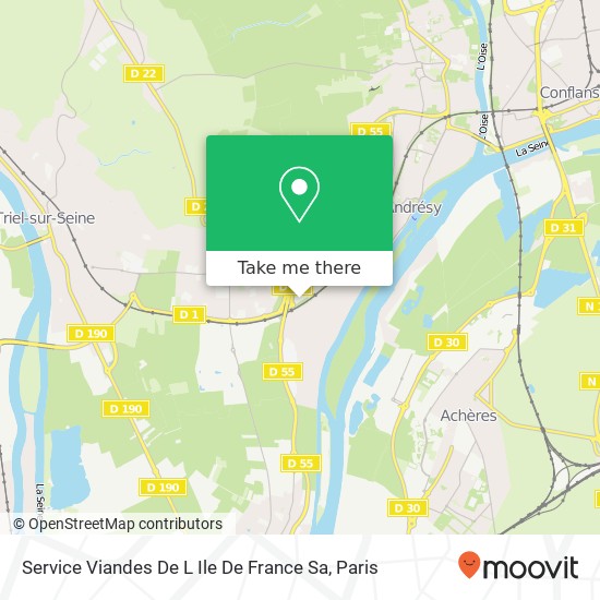 Service Viandes De L Ile De France Sa map