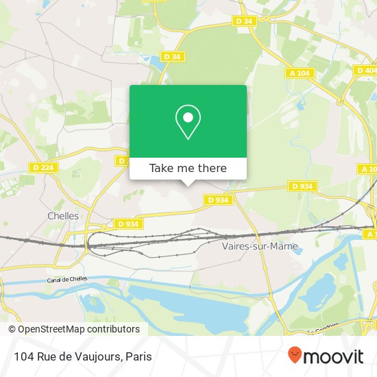 Mapa 104 Rue de Vaujours