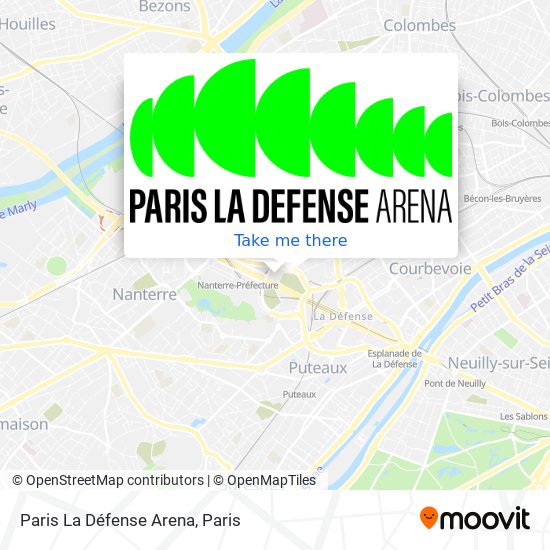Mapa Paris La Défense Arena
