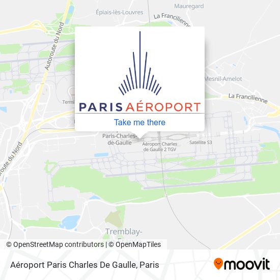 How to get to Aéroport Paris Charles De Gaulle in Tremblay-En-France by  Bus, RER, Light Rail or Train?