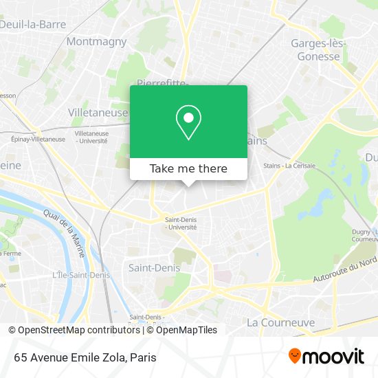 Mapa 65 Avenue Emile Zola