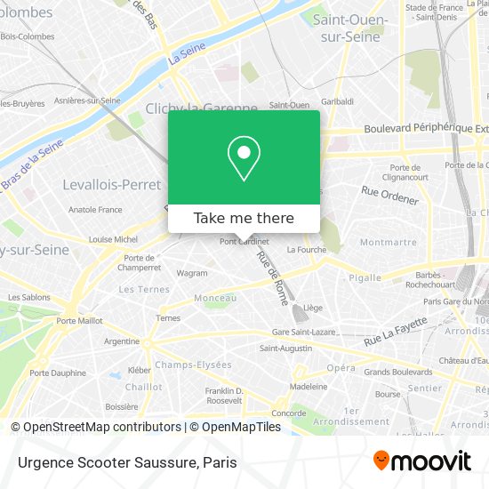 Urgence Scooter Saussure map