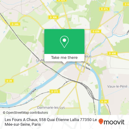 Mapa Les Fours A Chaux, 558 Quai Étienne Lallia 77350 Le Mée-sur-Seine