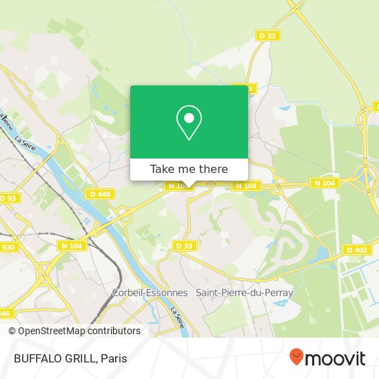 Mapa BUFFALO GRILL, Avenue de la Pointe Ringale 91250 Saint-Germain-lès-Corbeil