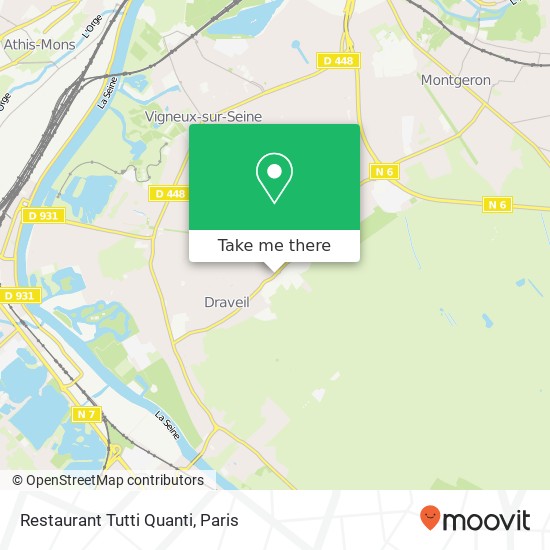 Mapa Restaurant Tutti Quanti, Avenue de l'Europe 91210 Draveil