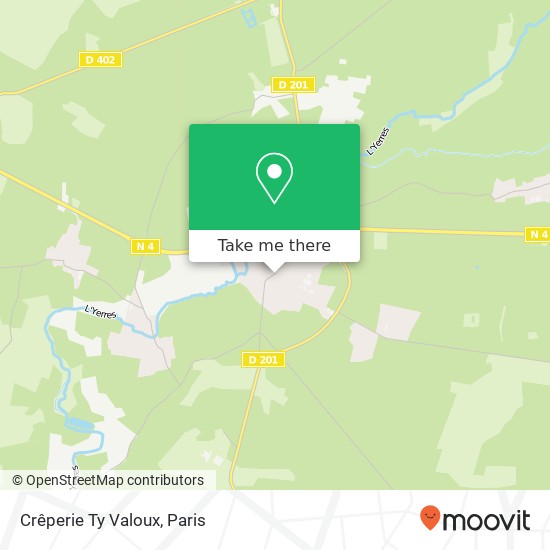 Mapa Crêperie Ty Valoux, 1 Faubourg de Rome 77540 Rozay-en-Brie