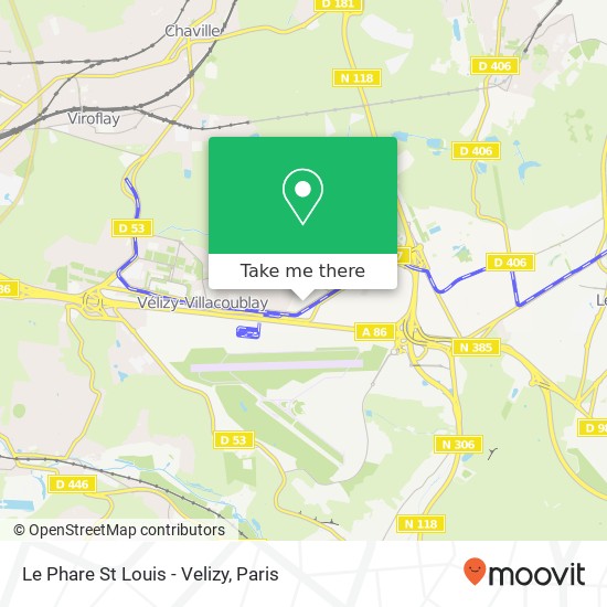 Mapa Le Phare St Louis - Velizy, 78140 Vélizy-Villacoublay