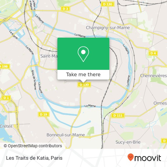 Mapa Les Traits de Katia, 122 Avenue Gambetta 94100 Saint-Maur-des-Fossés