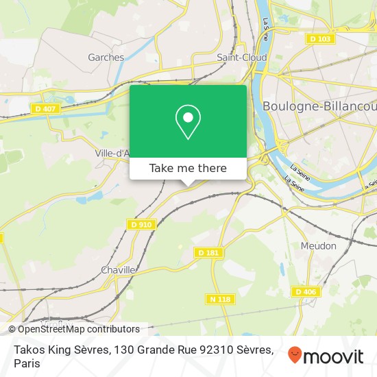 Mapa Takos King Sèvres, 130 Grande Rue 92310 Sèvres