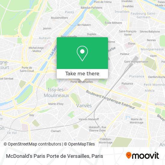 McDonald's Paris Porte de Versailles map