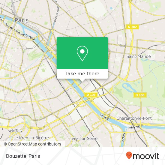 Mapa Douzette, Passage Saint-Émilion 75012 Paris