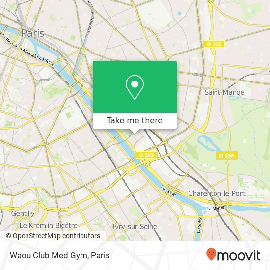 Mapa Waou Club Med Gym, 28 Rue François Truffaut 75012 Paris