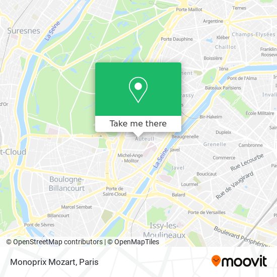 Mapa Monoprix Mozart