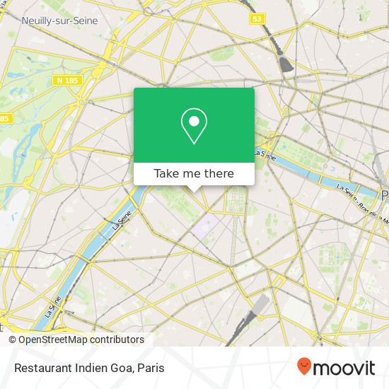 Restaurant Indien Goa, 19 Rue Augereau 75007 Paris map