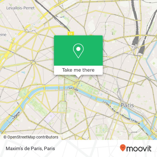 Mapa Maxim's de París, 3 Rue Royale 75008 Paris