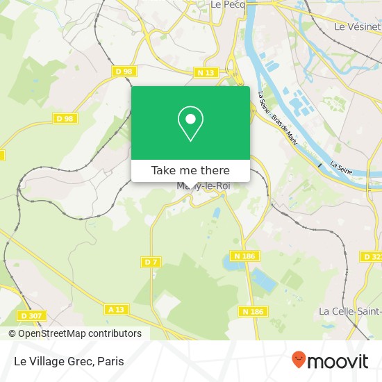 Mapa Le Village Grec, 1B Rue Guillaume Coustou 78160 Marly-le-Roi