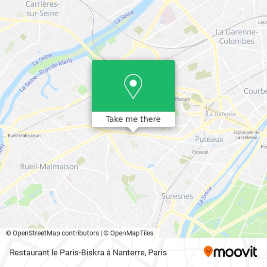 Mapa Restaurant le Paris-Biskra à Nanterre