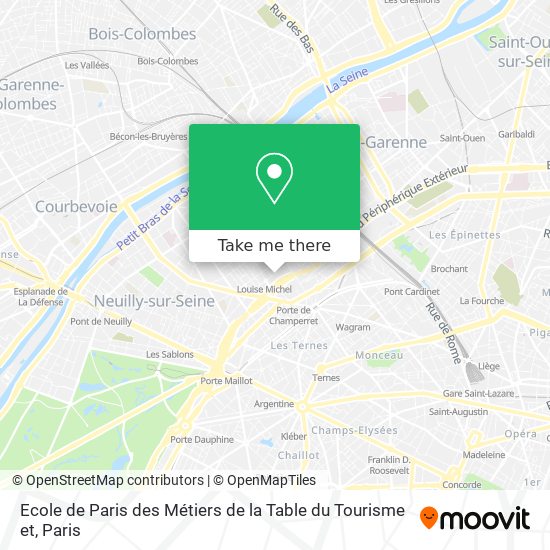 Mapa Ecole de Paris des Métiers de la Table du Tourisme et