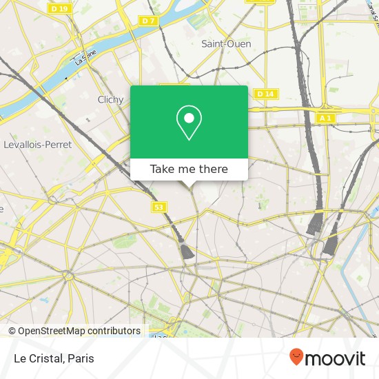 Mapa Le Cristal, 68 Avenue de Clichy 75017 Paris