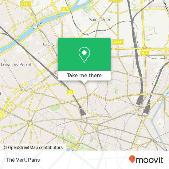 Mapa Thé Vert, 3 Avenue de Saint-Ouen 75017 Paris