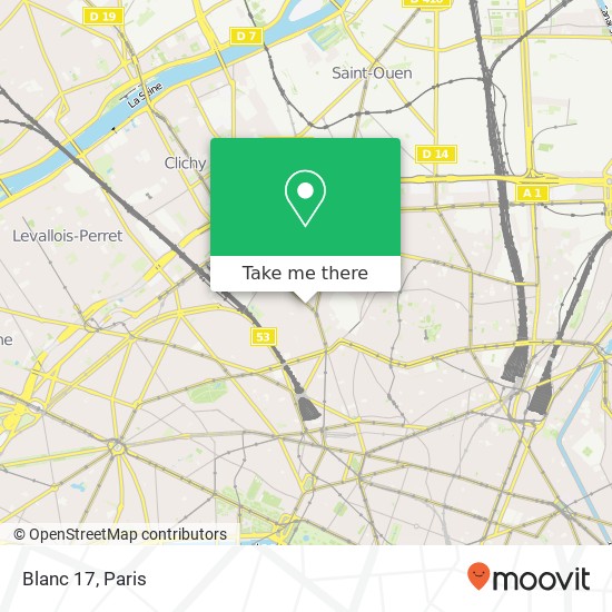 Mapa Blanc 17, 79 Avenue de Clichy 75017 Paris