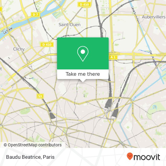 Mapa Baudu Beatrice, 125 Rue Caulaincourt 75018 Paris