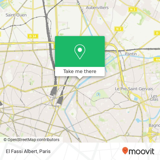 Mapa El Fassi Albert, 36 Avenue de Flandre 75019 Paris