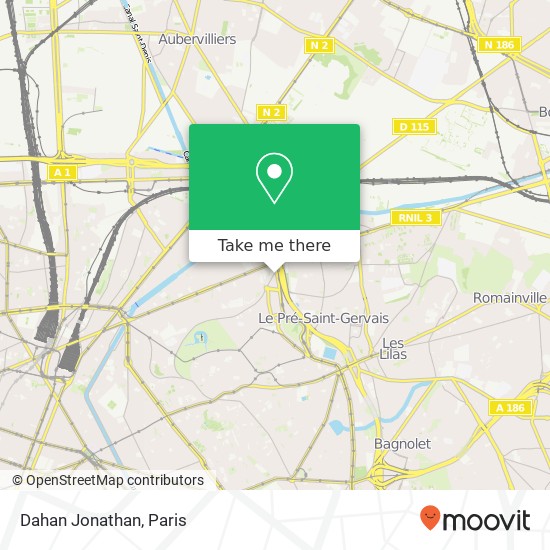 Mapa Dahan Jonathan, 144 Boulevard Sérurier 75019 Paris