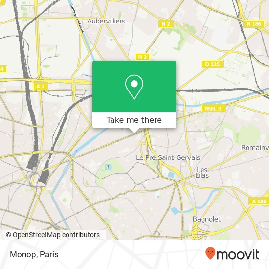 Monop, 200 Avenue Jean Jaurès 75019 Paris map