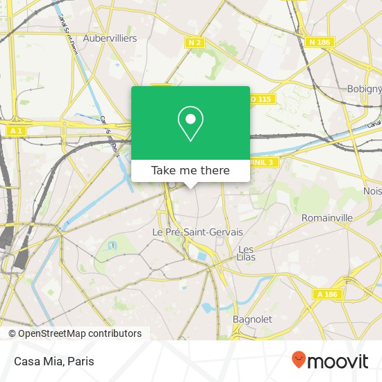 Mapa Casa Mia, 47 Rue des 7 Arpents 93500 Pantin