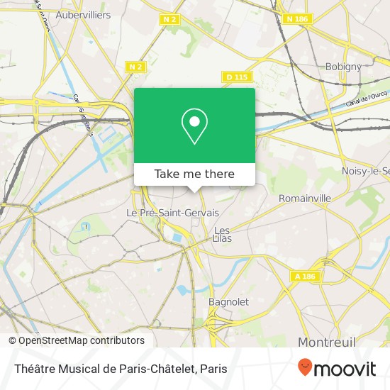 Mapa Théâtre Musical de Paris-Châtelet