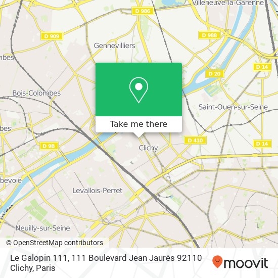 Le Galopin 111, 111 Boulevard Jean Jaurès 92110 Clichy map