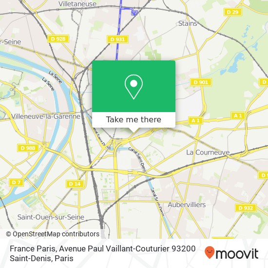 France Paris, Avenue Paul Vaillant-Couturier 93200 Saint-Denis map