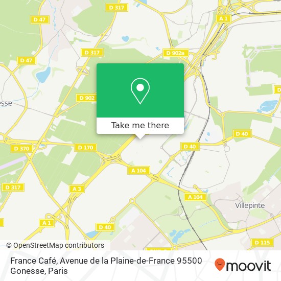 France Café, Avenue de la Plaine-de-France 95500 Gonesse map