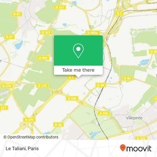 Mapa Le Taliani, 58 Rue de la Belle Étoile 95700 Roissy-en-France