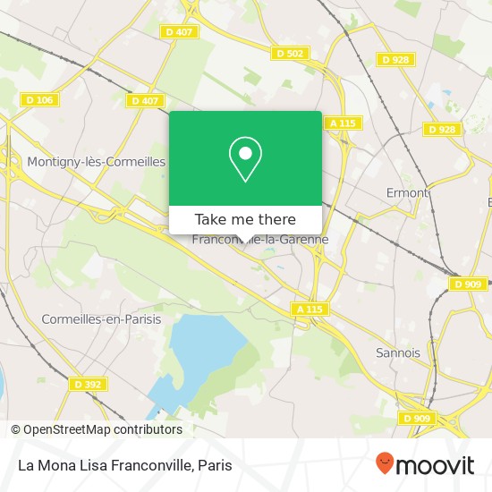 Mapa La Mona Lisa Franconville, Boulevard Maurice Berteaux 95130 Franconville
