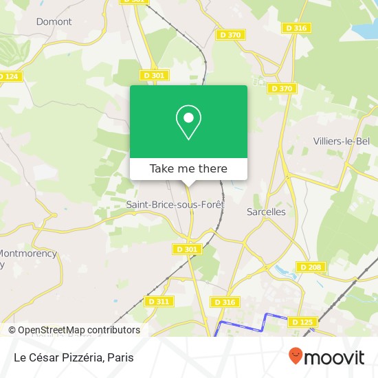 Mapa Le César Pizzéria, Avenue Rhin Danube 95350 Saint-Brice-sous-Forêt