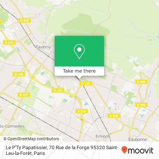 Mapa Le P'Ty Papatissier, 70 Rue de la Forge 95320 Saint-Leu-la-Forêt