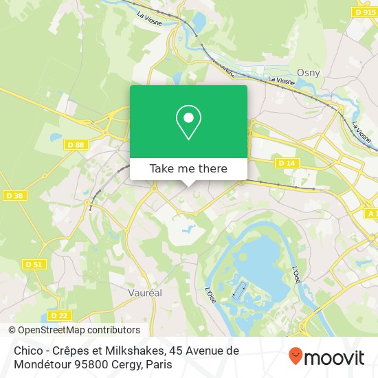 Mapa Chico - Crêpes et Milkshakes, 45 Avenue de Mondétour 95800 Cergy