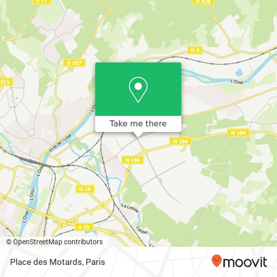 Mapa Place des Motards, 20B Rue André Ampère 95310 Saint-Ouen-l'Aumône