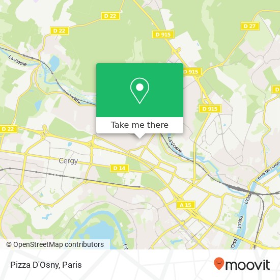 Mapa Pizza D'Osny, Côte de la Ravinière 95520 Osny