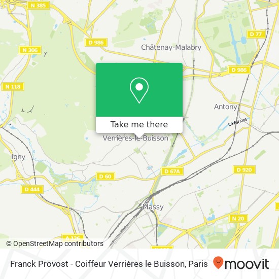 Franck Provost - Coiffeur Verrières le Buisson map