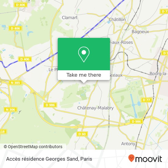 Mapa Accès résidence Georges Sand