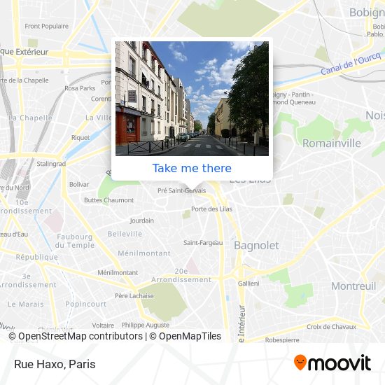 Rue Haxo map