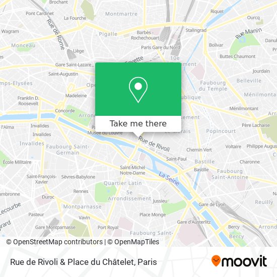 Mapa Rue de Rivoli & Place du Châtelet