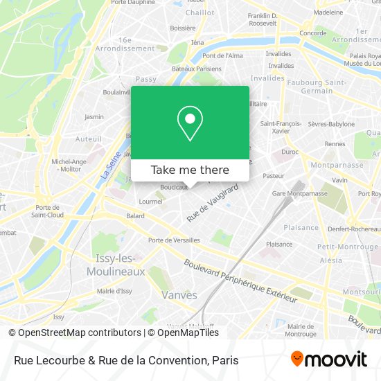 Mapa Rue Lecourbe & Rue de la Convention