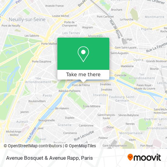 Mapa Avenue Bosquet & Avenue Rapp