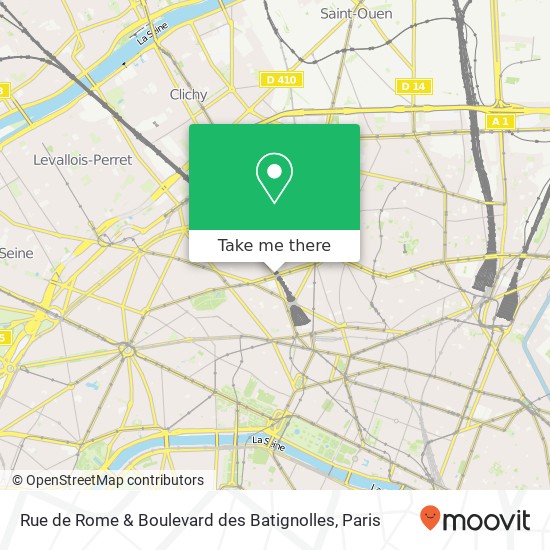 Rue de Rome & Boulevard des Batignolles map