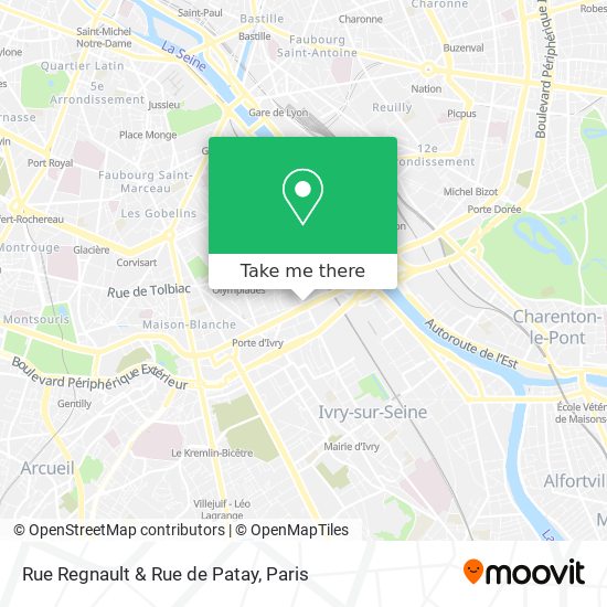 Mapa Rue Regnault & Rue de Patay