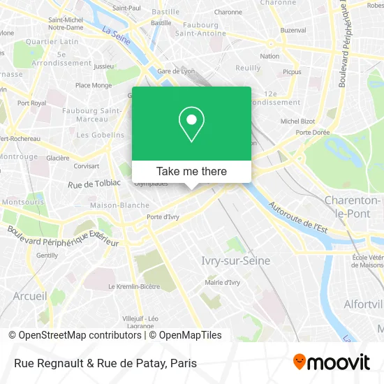 Rue Regnault & Rue de Patay map